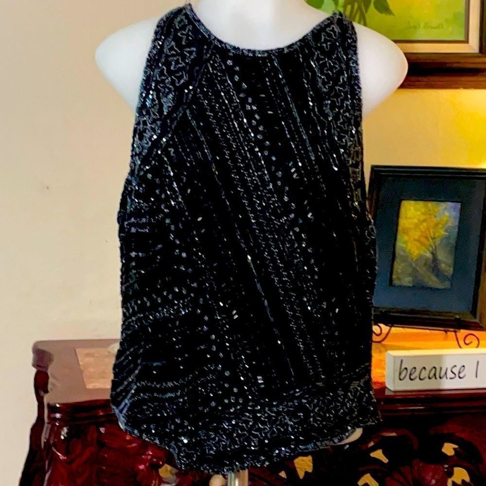 Papell Boutique beaded top